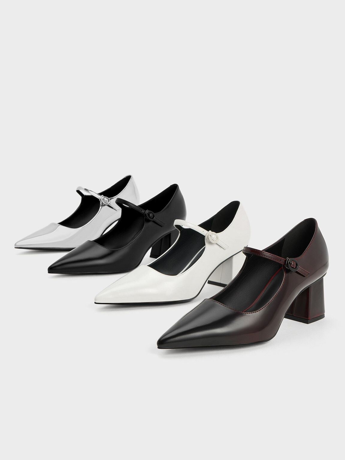 Pointed Toe Mary Jane Pumps Black Box