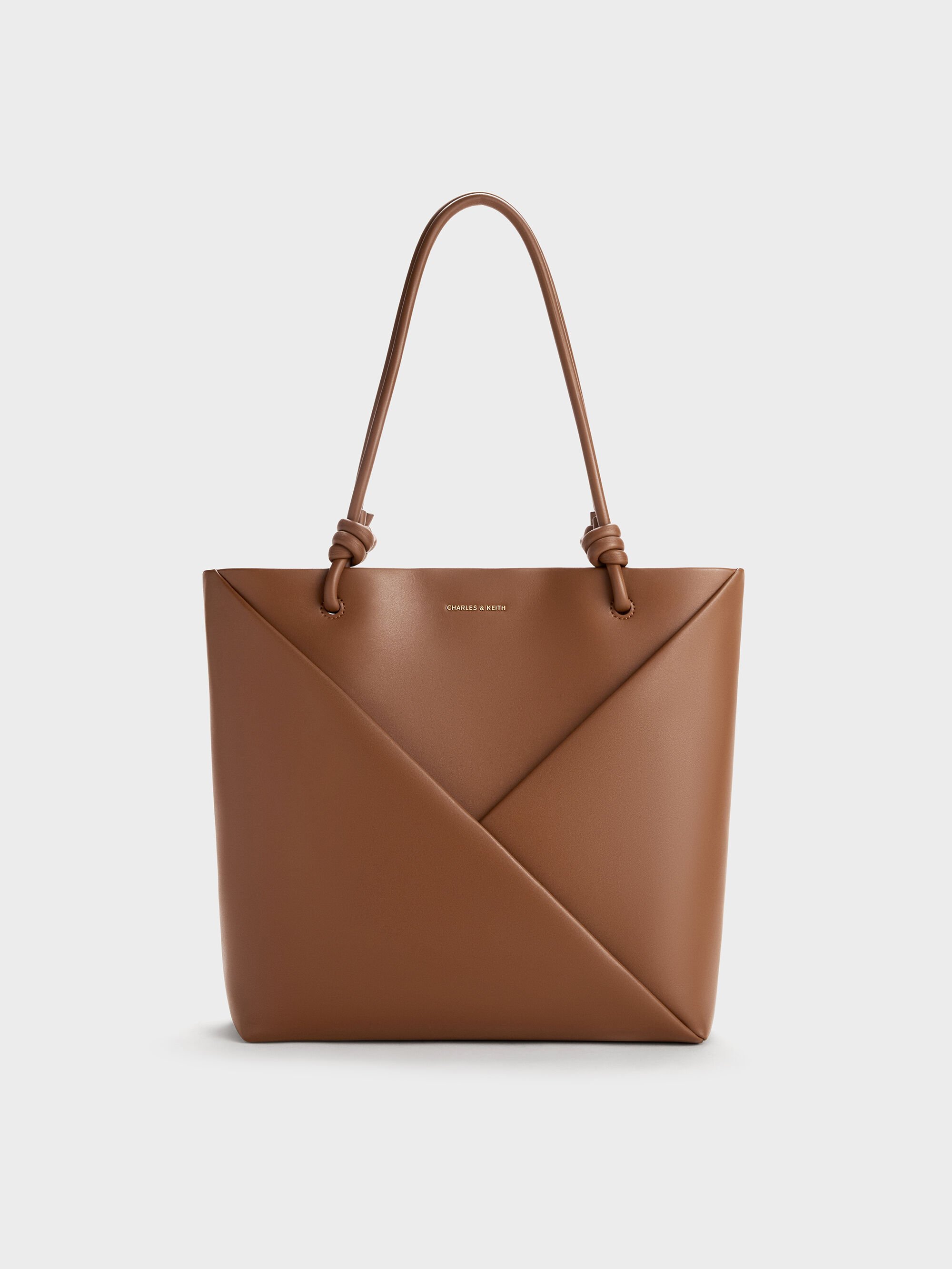 Chocolate Midori Geometric Tote Bag - Chocolate - CHARLES & KEITH US