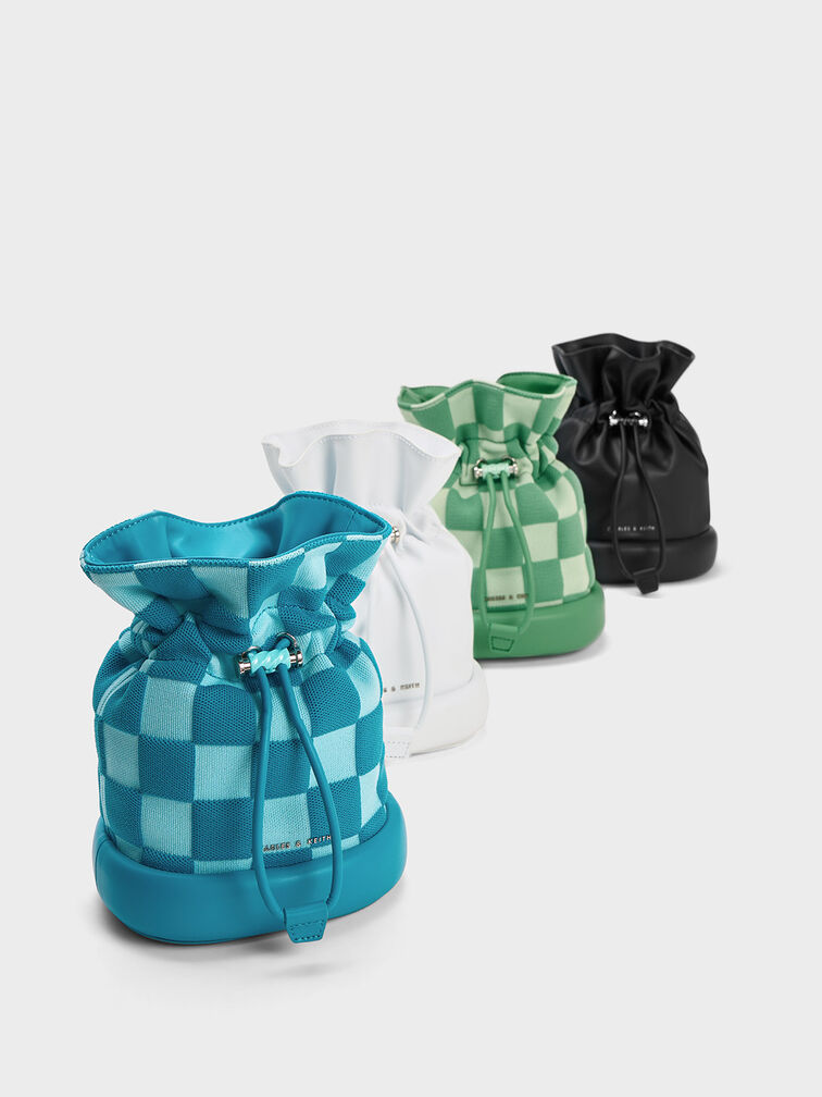 Shiloh Drawstring Bucket Bag, Black, hi-res