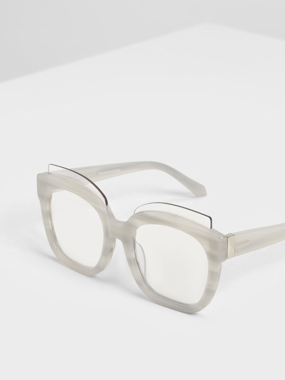 Oversized Lens Sunglasses, White, hi-res