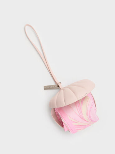 Seashell Swirl-Print Tote Charm, Pink, hi-res