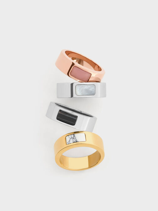 Briar Square Two-Ring Set, Gold, hi-res