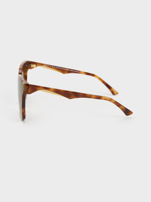 Square Thick-Frame Sunglasses, T. Shell, hi-res