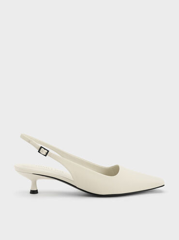 Vita Square-Toe Slingback Pumps, Chalk, hi-res