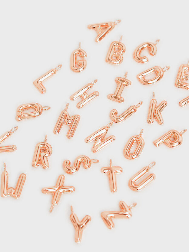 Alphabet 'H' Charm, Rose Gold, hi-res
