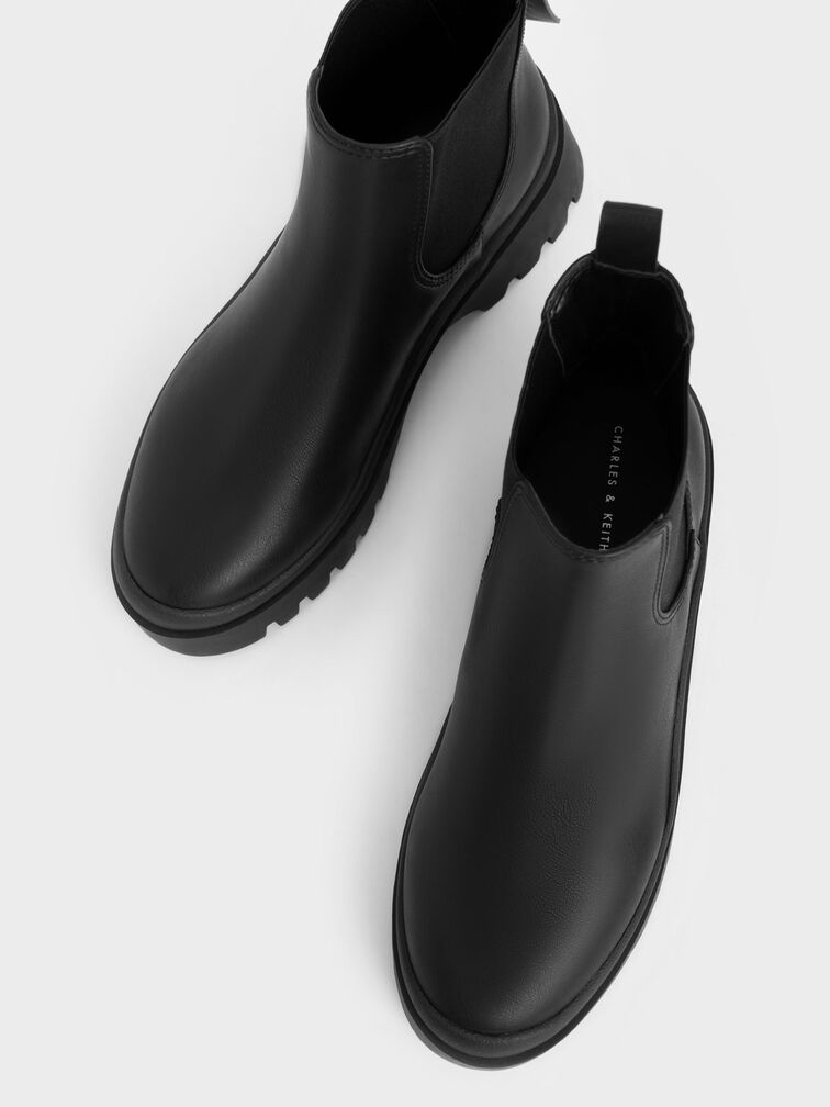 Extended Pull Tab Chelsea Boots, Black, hi-res