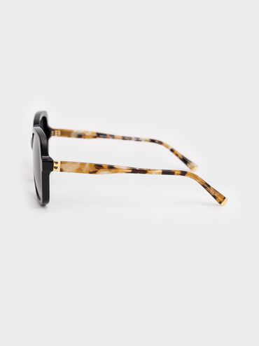 Gafas de sol de mariposa de acetato reciclado, Negro, hi-res