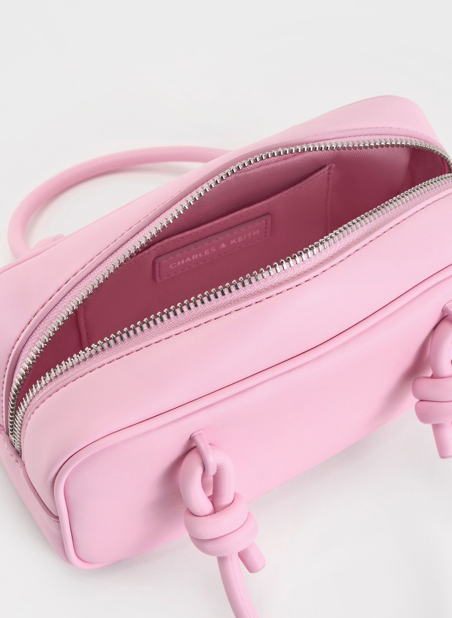 Sammie Knotted-Handle Elongated Bag, Bubble Gum Pink, hi-res