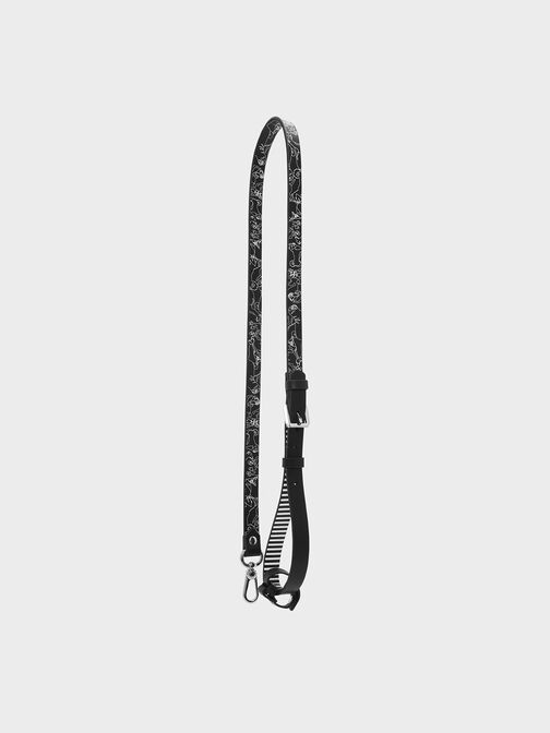 Printed Pet Leash, Black, hi-res