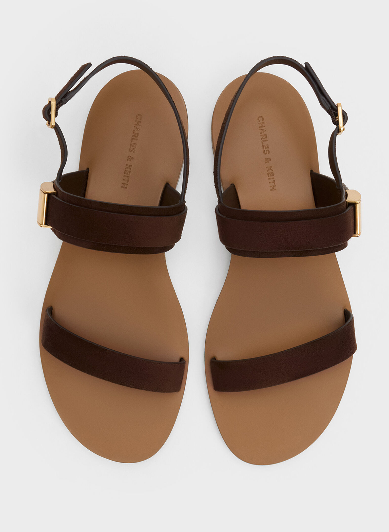 Yvette Double-Strap Sandals, Dark Brown, hi-res