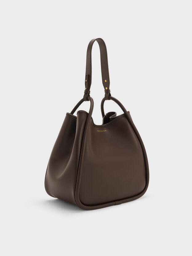 Bolso tote holgado tubular Lyla, Espresso Brown, hi-res
