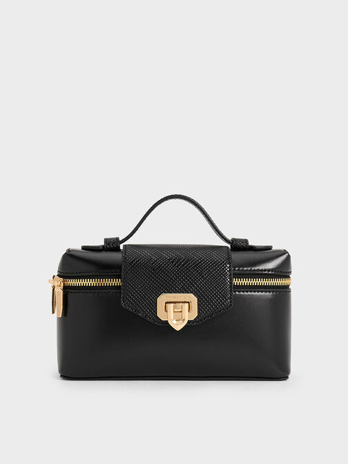 Arwen Top Handle Vanity Bag, Black, hi-res