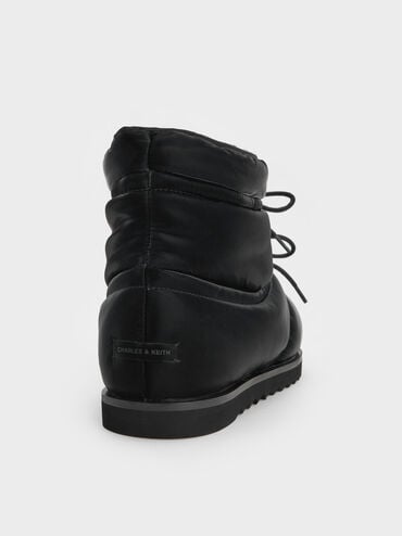 에건 나일론 퍼피 앵클 부츠, 블랙 텍스처드, hi-res