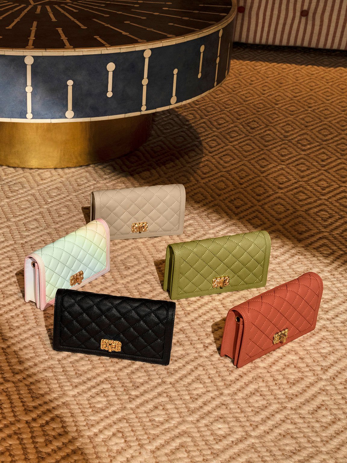 Micaela Quilted Phone Pouch, Sand, hi-res