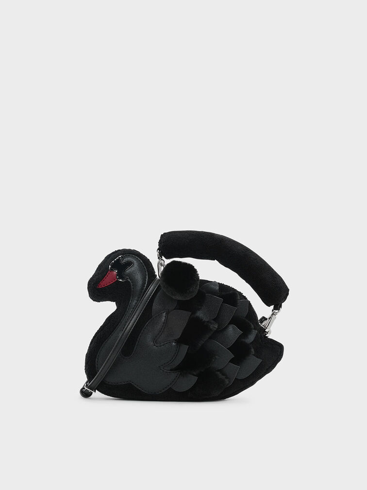 Kids Swan Bag, Black, hi-res