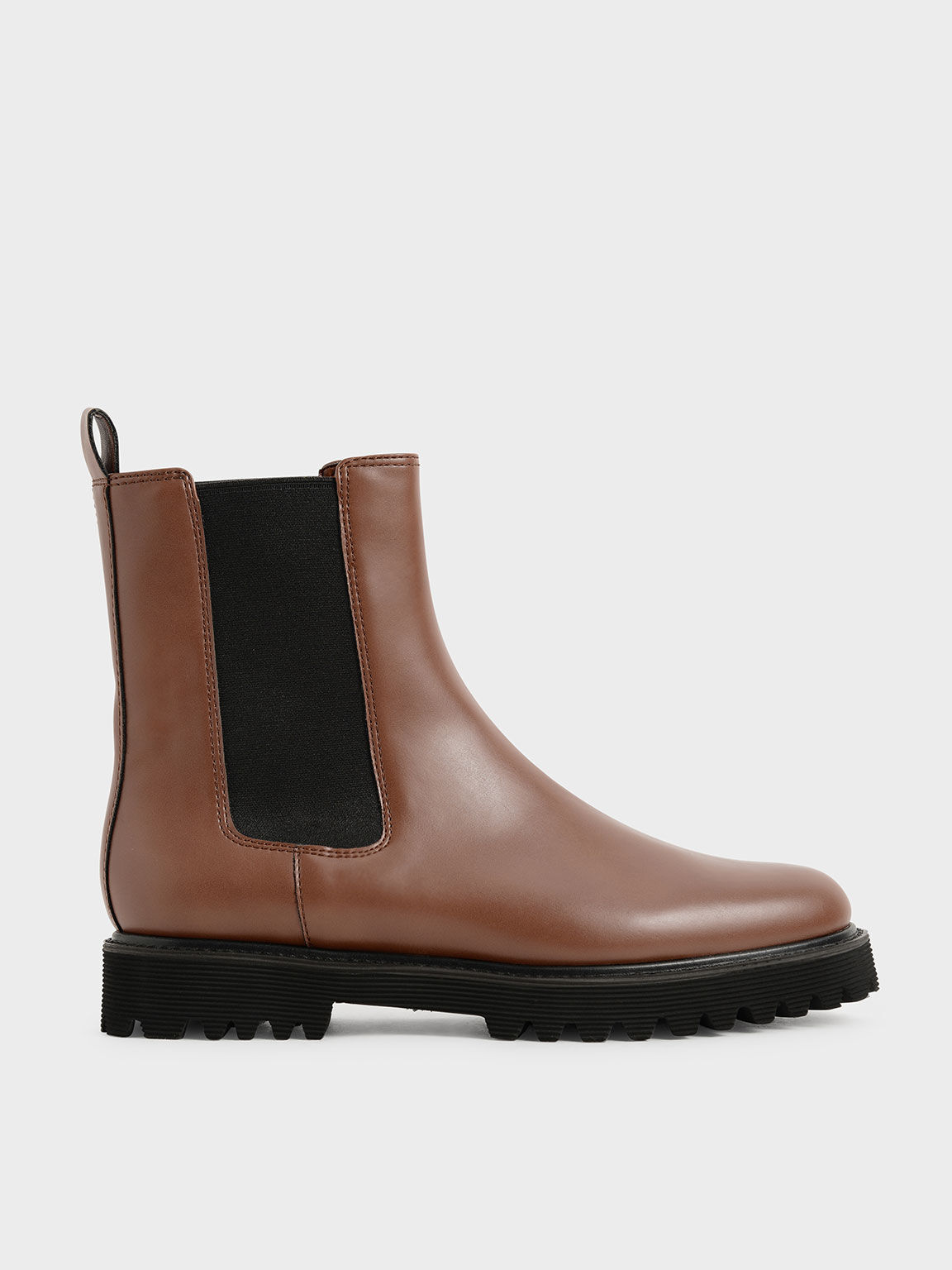 Cognac Cleated Chelsea Boots - CHARLES US