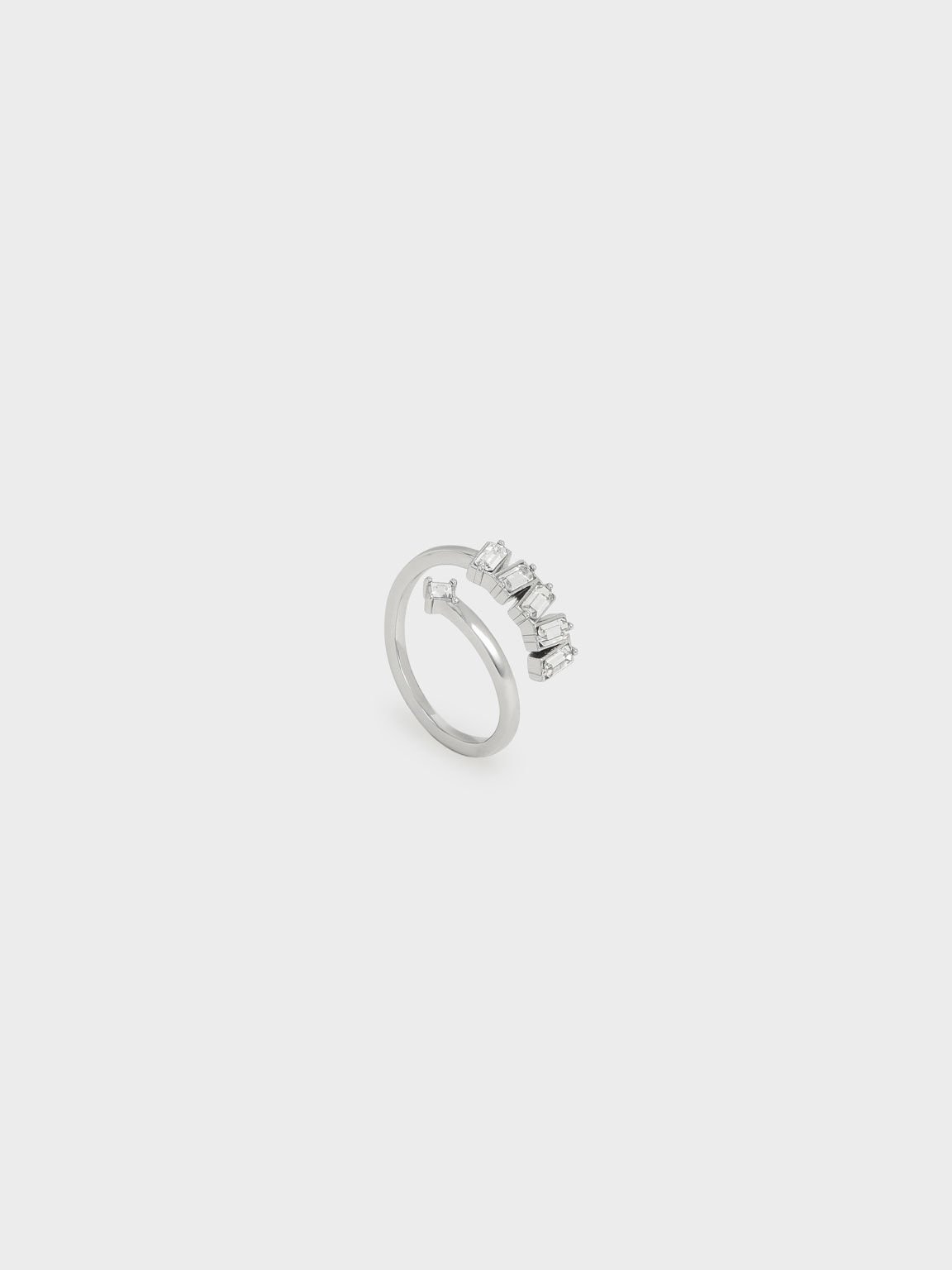 Swarovski® Crystal Embellished Wrap Ring, Silver, hi-res