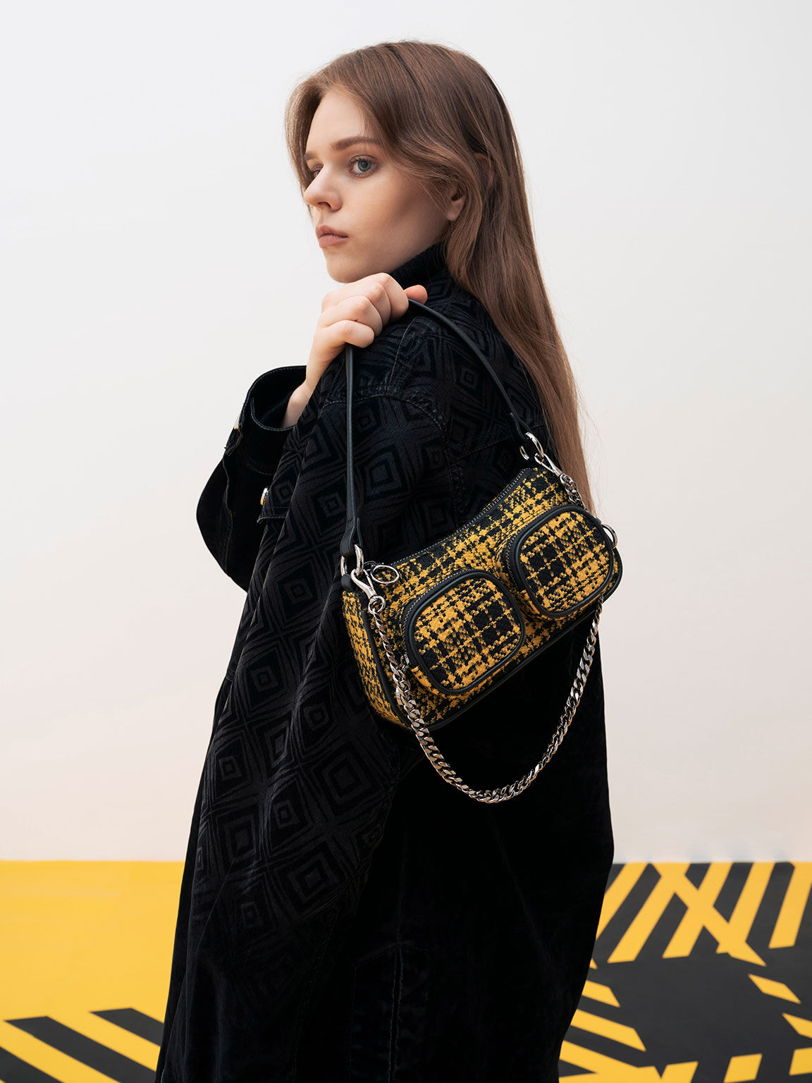 Charles & keith 2025 woven shoulder bag