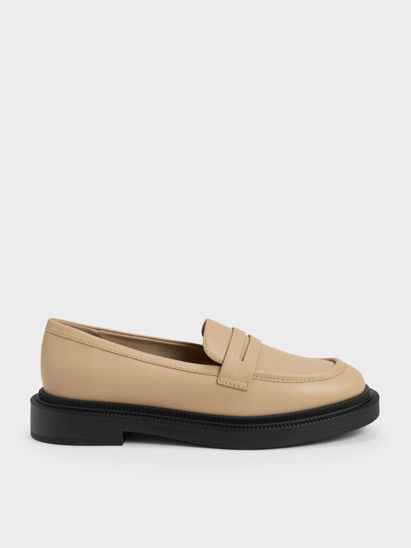 Classic Penny Loafers, Nude, hi-res