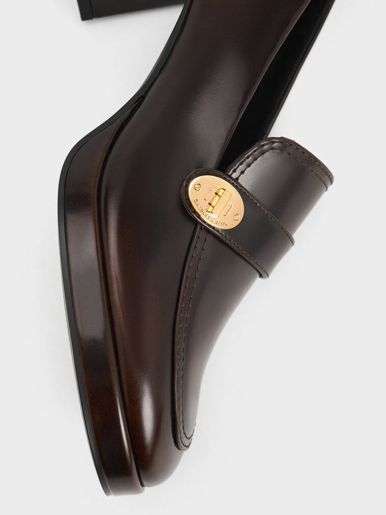 Hettie Metallic Accent Loafer Pumps, Brown, hi-res