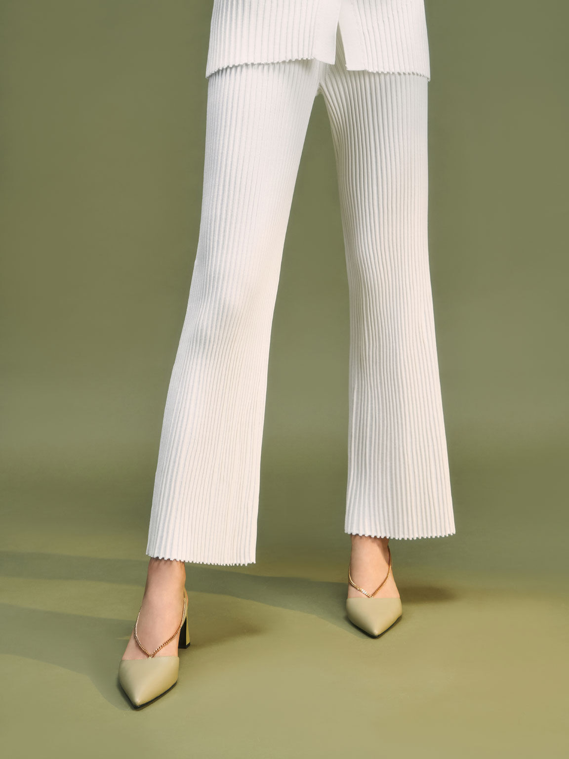 Chain Strap Pumps, Sage Green, hi-res