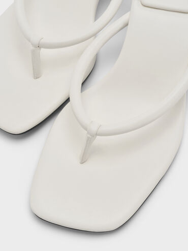 Kitten-Heel Thong Sandals, Chalk, hi-res