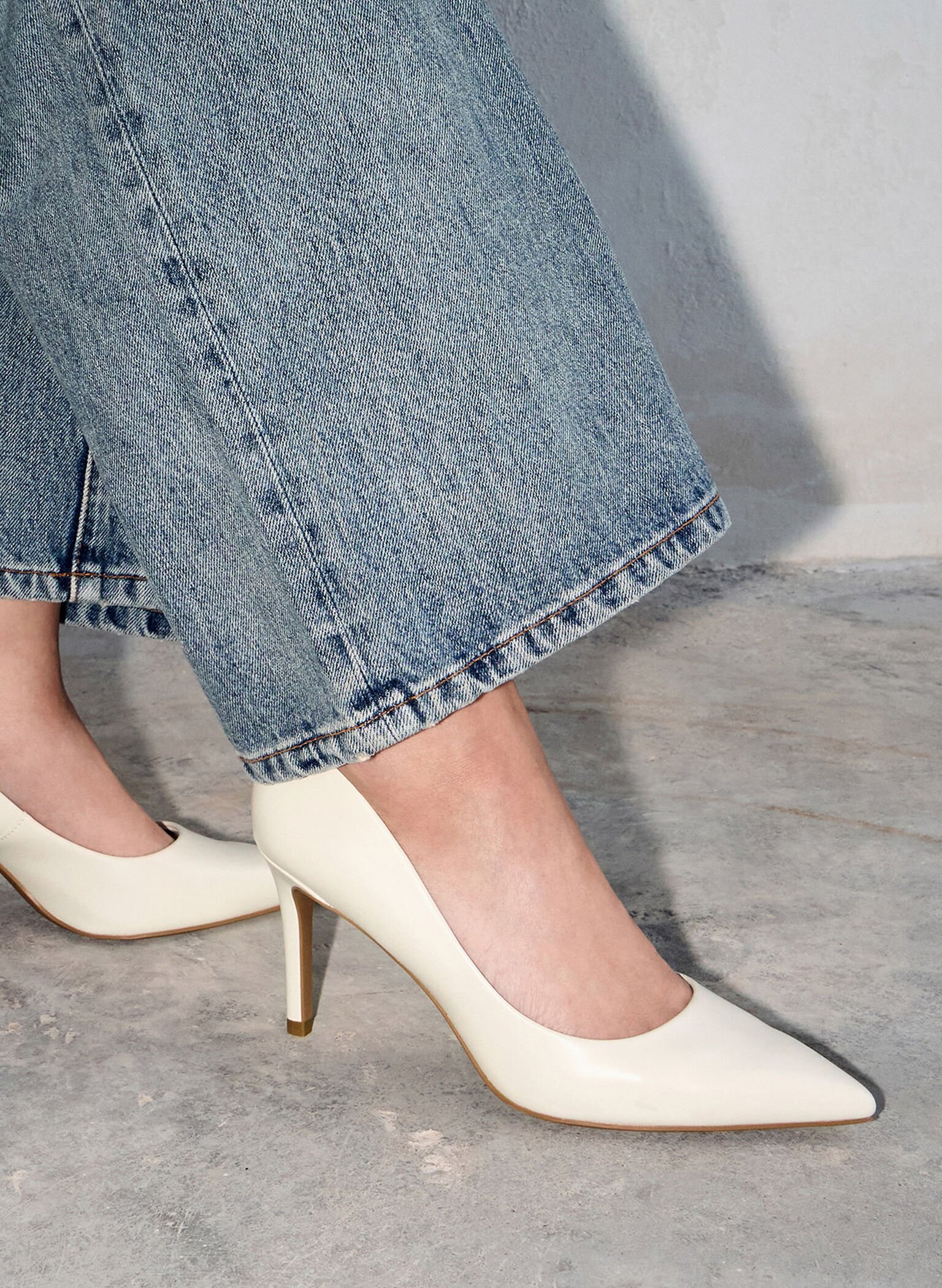 Emmy Pointed-Toe Stiletto Pumps, Chalk, hi-res