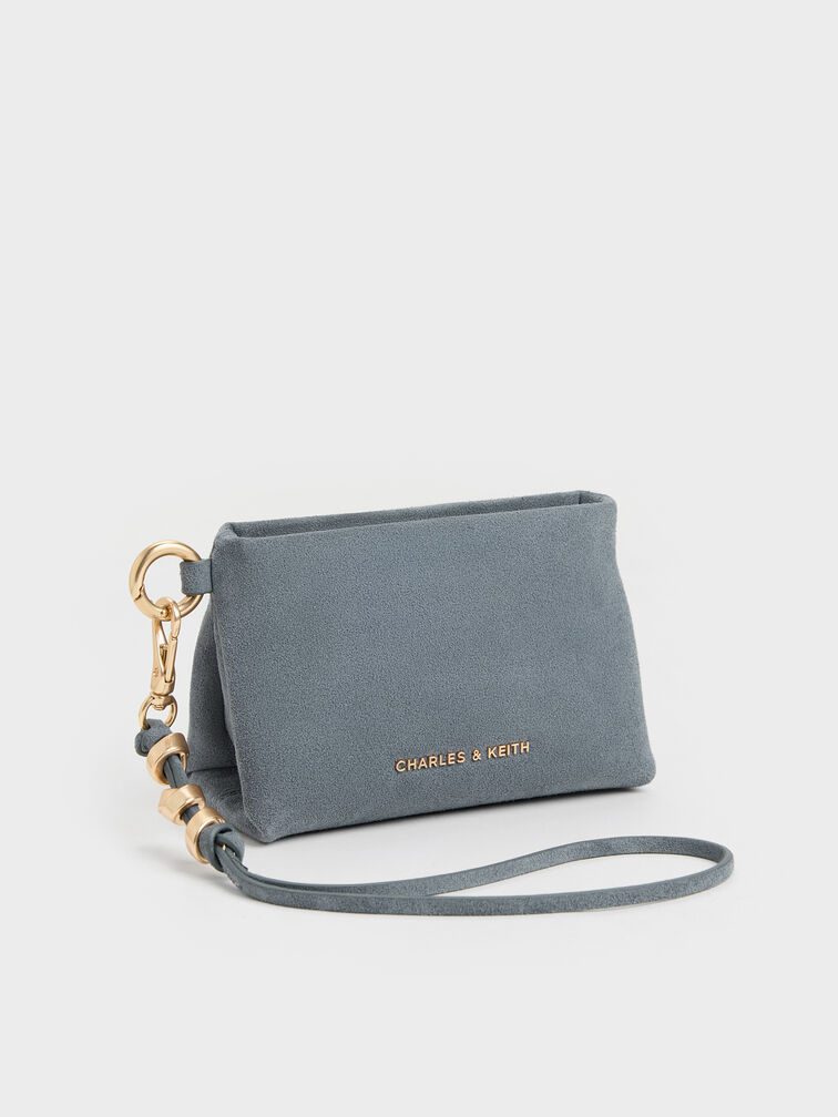 Pochette poignet Zephyr avec d&eacute;tails m&eacute;talliques, Smoky Blue, hi-res