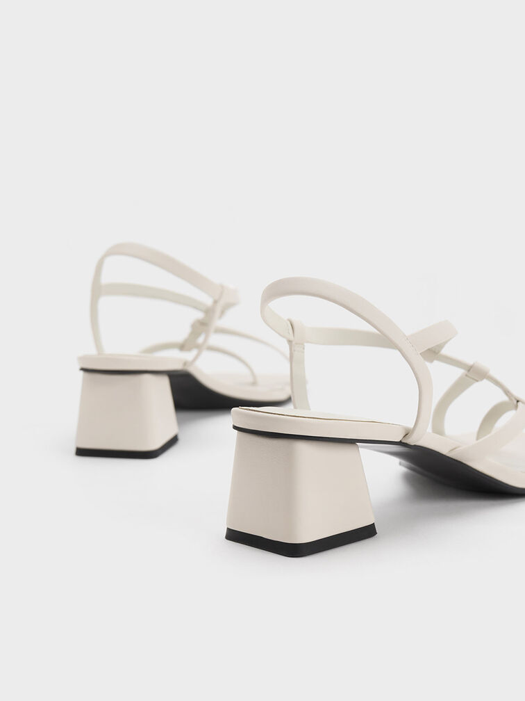 Sandalias asimétricas de tiras entretejidas, Blanco tiza, hi-res