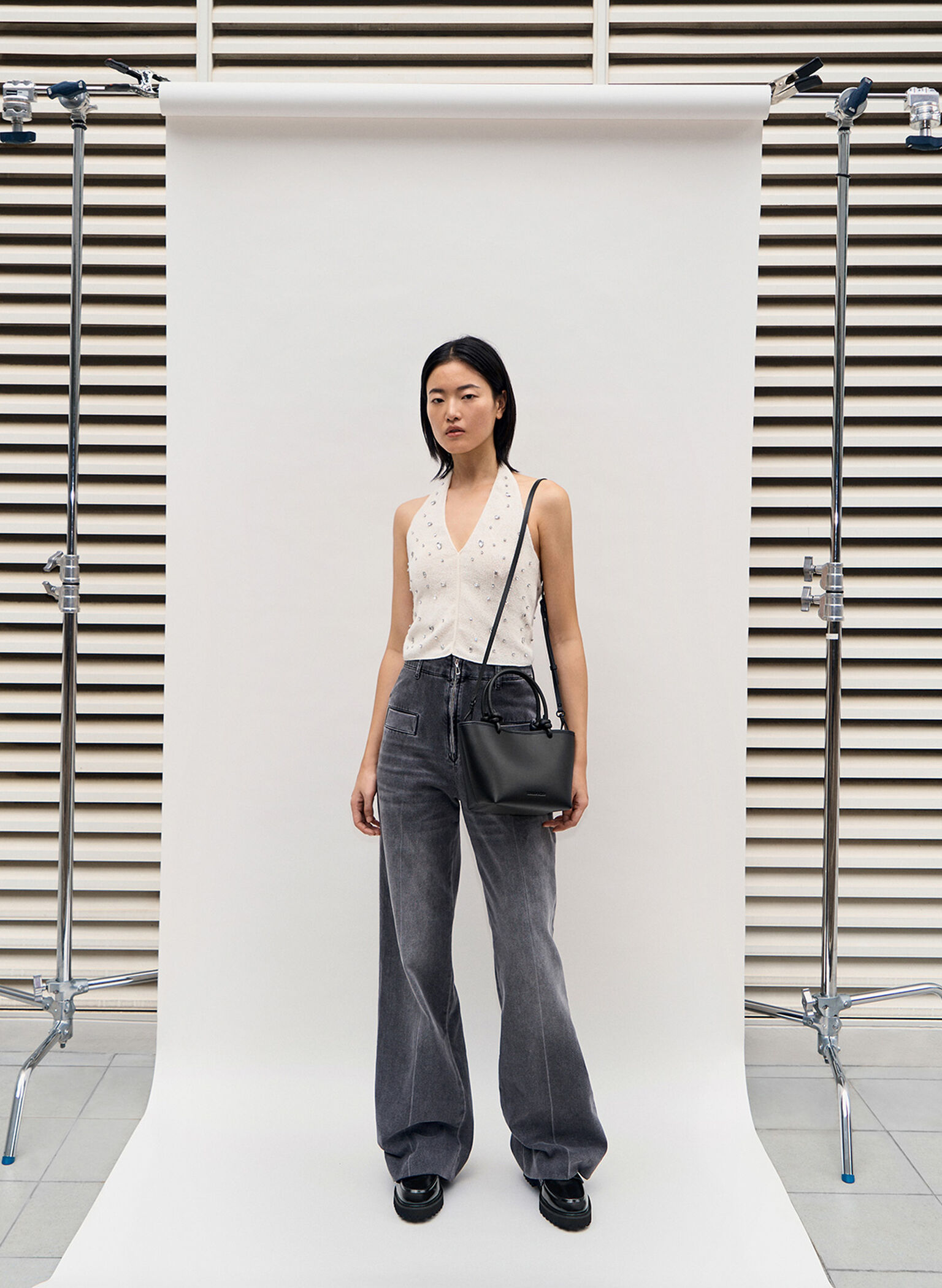 Sabine Knotted-Handle Tote Bag, Jet Black, hi-res