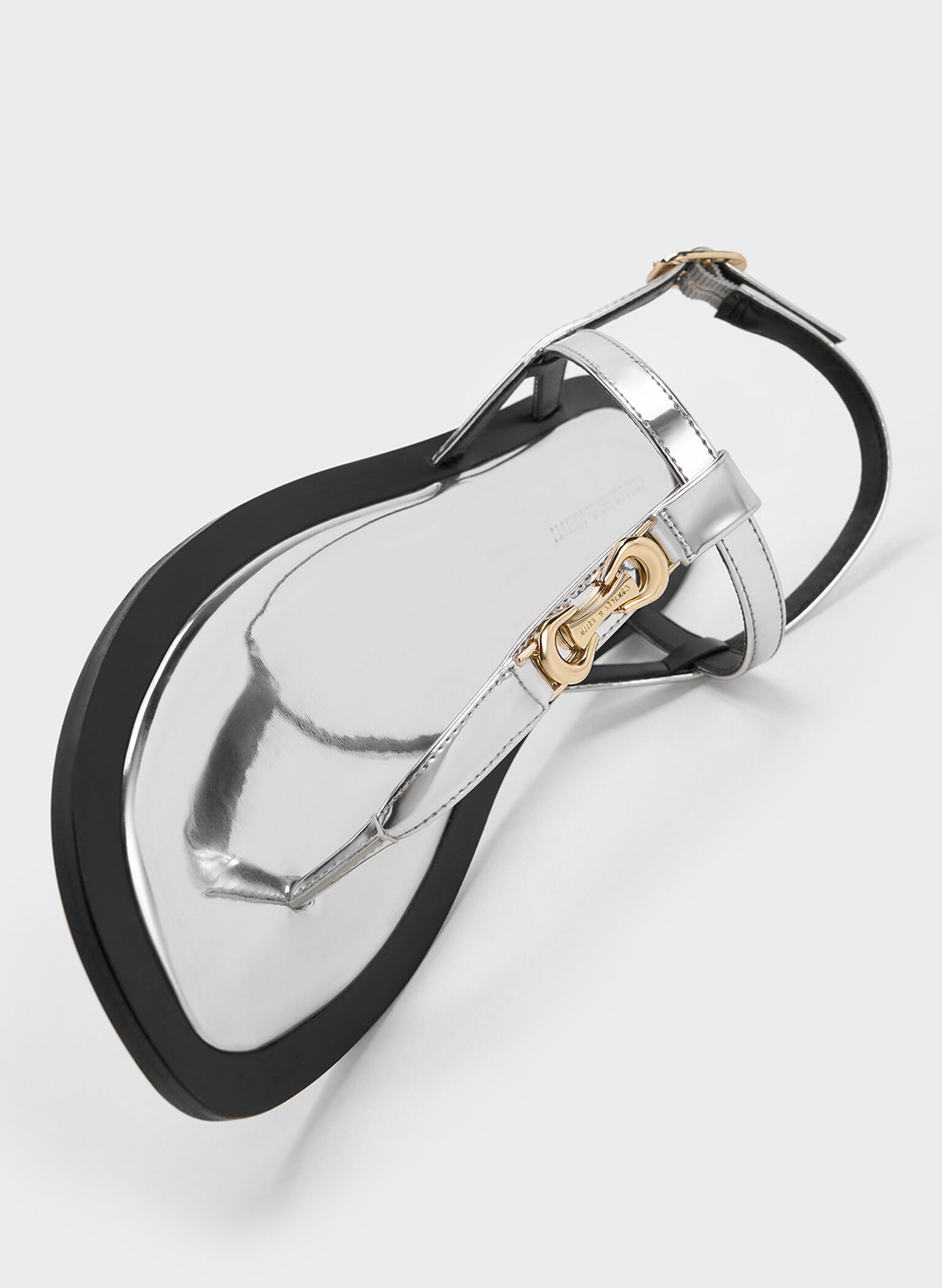 Trifina Metallic-Accent Thong Sandals, Silver, hi-res