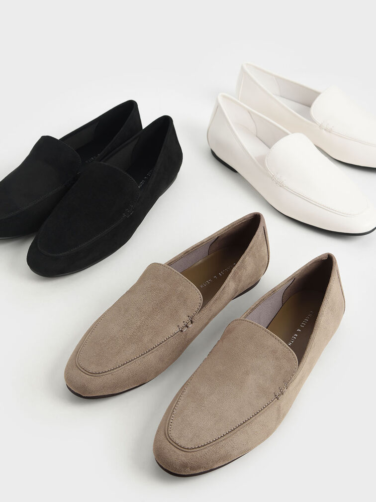 Loafer Flats, White, hi-res
