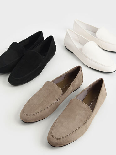 Loafer Flats, White, hi-res
