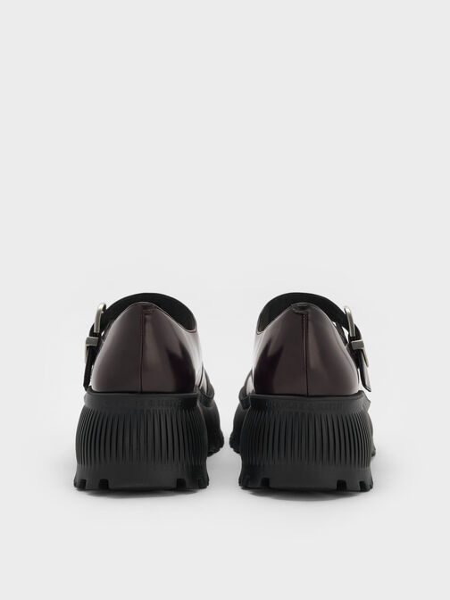 Darra Ridged-Sole Platform Mary Janes, Burgundy, hi-res