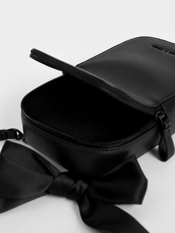 charles and keith satin scarf top handle bag