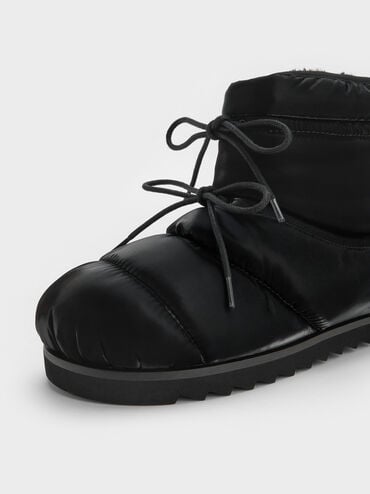 에건 나일론 퍼피 앵클 부츠, 블랙 텍스처드, hi-res