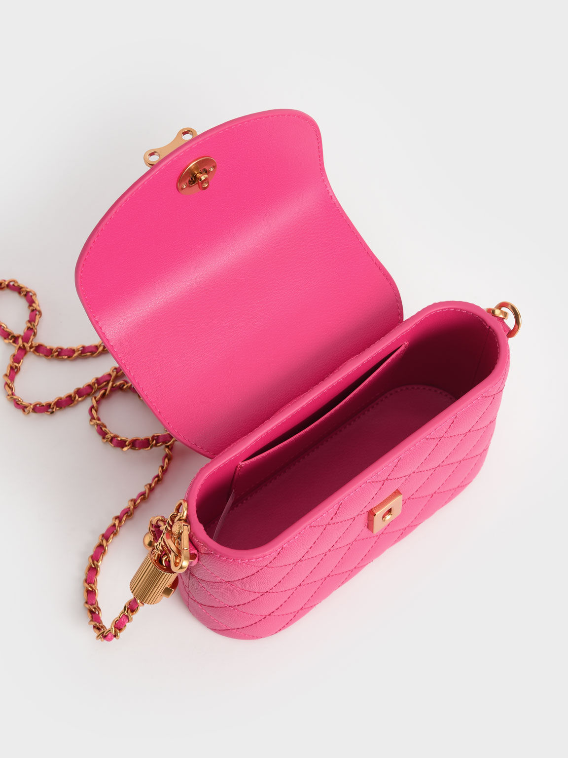 Top Handle Circle Bag, Fuchsia, hi-res