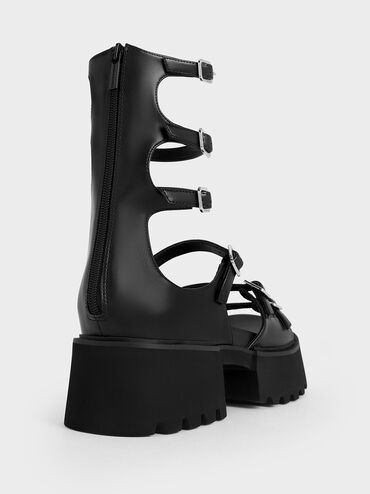 Sandalias gladiador Lyric con plataforma, Negro, hi-res