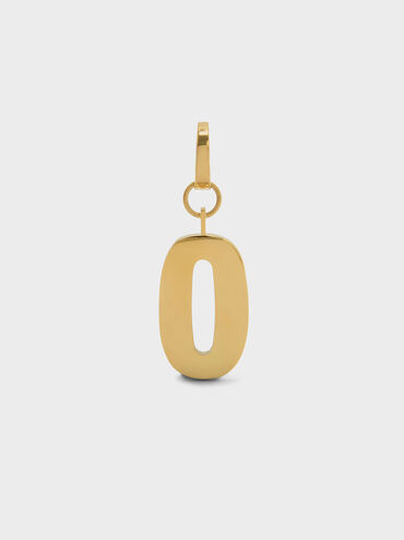 字母鑰匙圈 - O, 金色, hi-res
