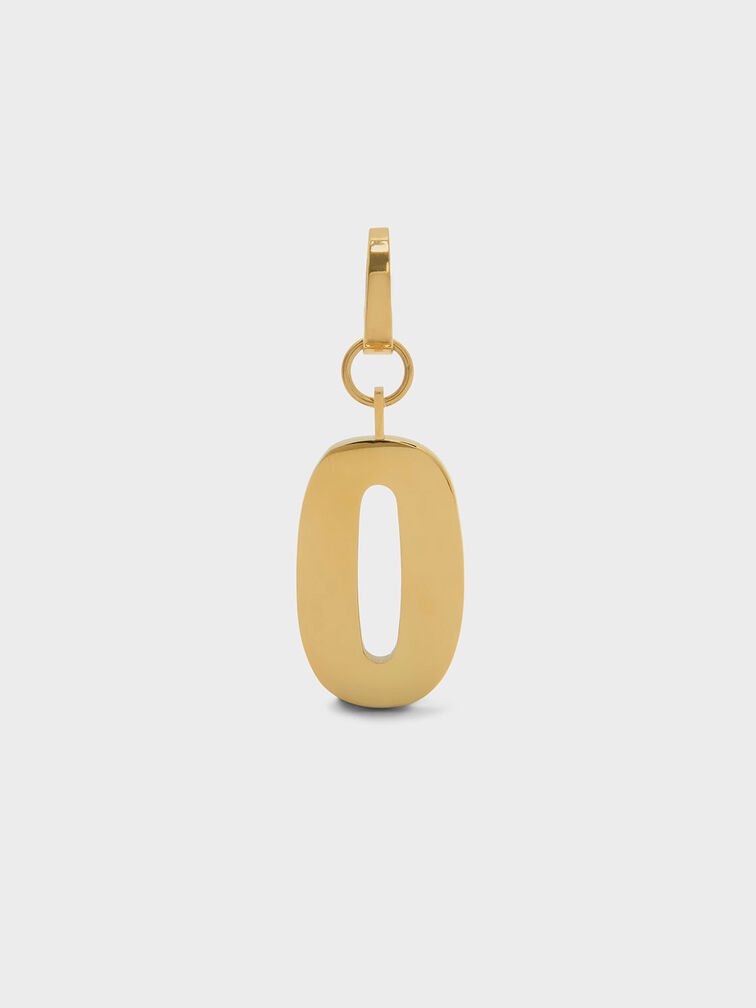 字母鑰匙圈 - O, 金色, hi-res