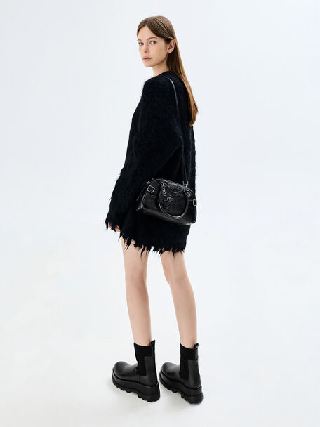 Nellie Heart-Charm Bowling Bag, Noir, hi-res