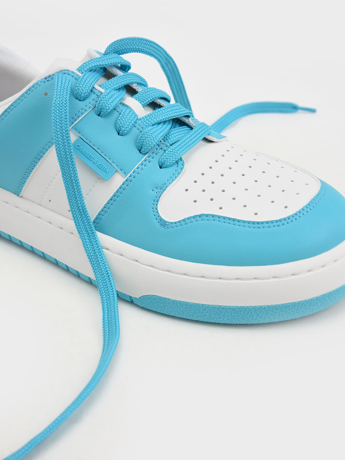 雙色復古厚底球鞋, 藍色, hi-res