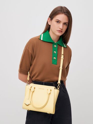 Harper Double Handle Trapeze Tote Bag, Butter, hi-res