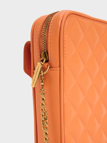 Bonnie Padded Phone Pouch, Orange, hi-res