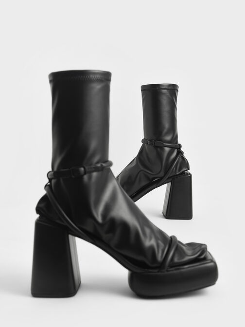 Botines Lucile de plataforma, Negro, hi-res