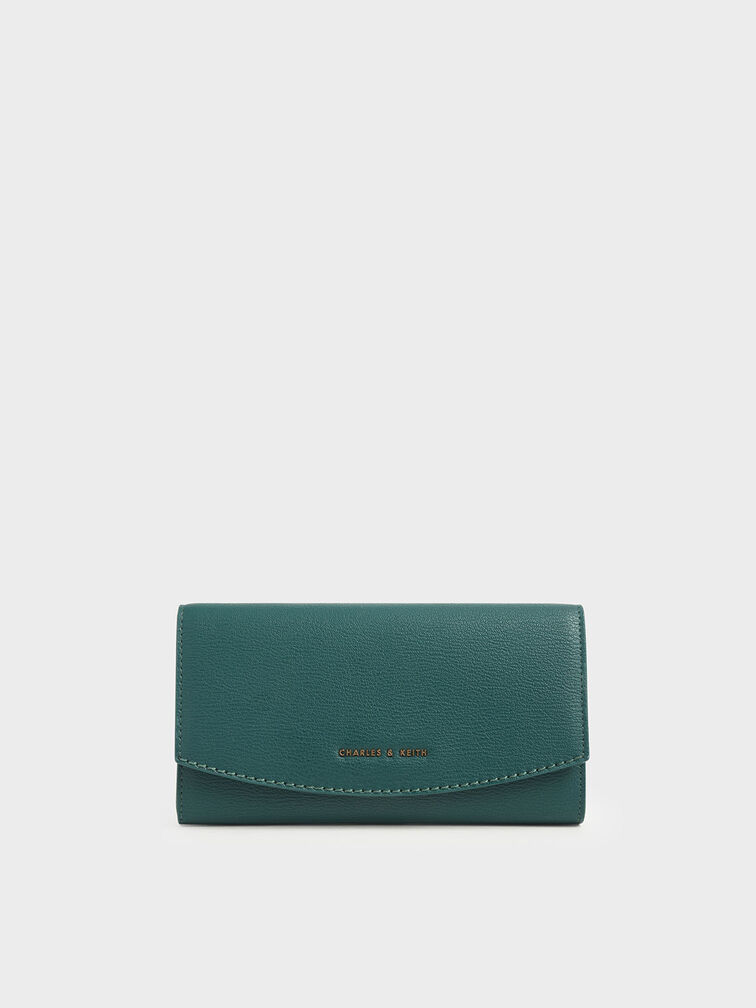 Mini Front Flap Long Wallet, Dark Green, hi-res