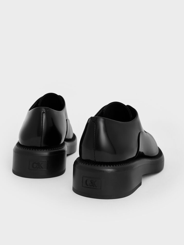 Nina Leather Zip-Up Loafers, Black Box, hi-res