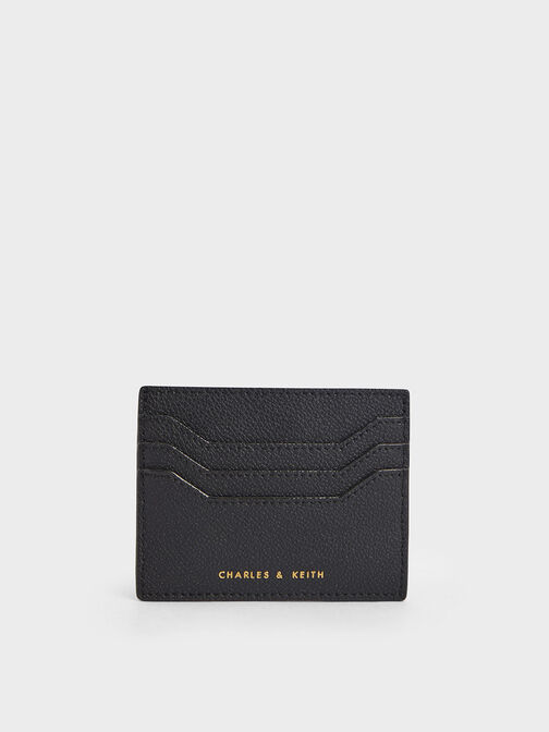 Geometric Multi-Slot Cardholder, Black, hi-res