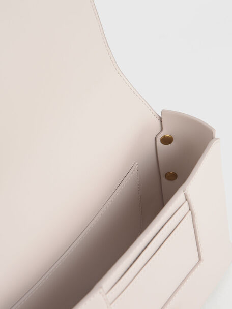 Chain Handle Shoulder Bag, Pink, hi-res