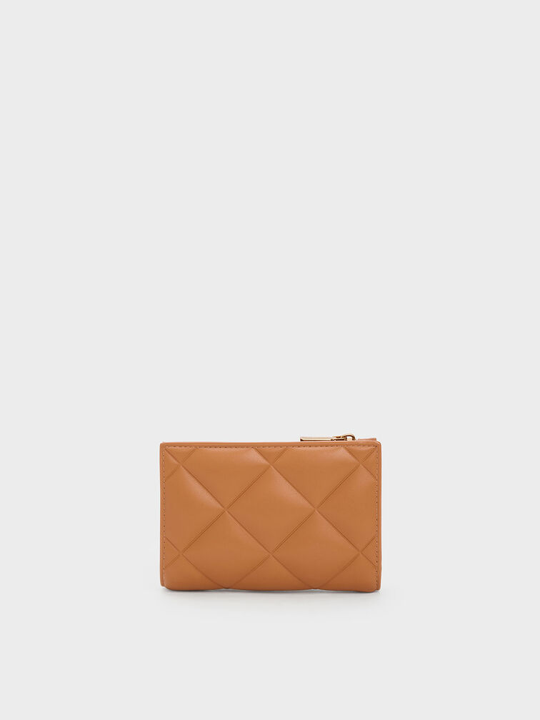 Chocolate Gemma Quilted Card Holder - CHARLES & KEITH SG